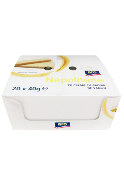 Napolitane cu vanilie 20 x 40 g, Aro, 800 g
