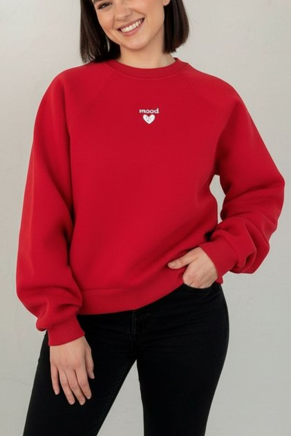 Valentine's Day Women's Fleece Red Heart Printed Sweatshirt
