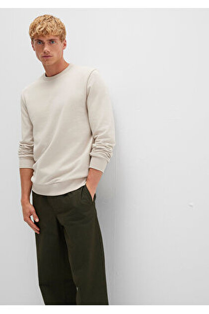 Jack & Jones Erkek Bej Jjebradley Sweat Crew Noos Sweatshirt