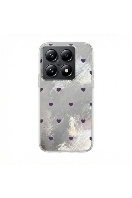 Xiaomi Mi 14t Compatible Case Pink Heart Silicone Case Lilac