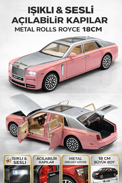 Rolls Royce ミニカー 3台セット YILDIRIM OYUNCAK 1:24 Çek Bırak Işıklı Ve Sesli Metal - Açılabilir