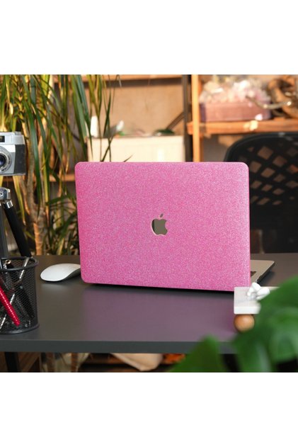Macbook Air 13 inç M1 Kılıf A2337 A2179 A1932 Uyumlu Simli Sert Kapak Koruyucu+USB-C Darbeye Karşı