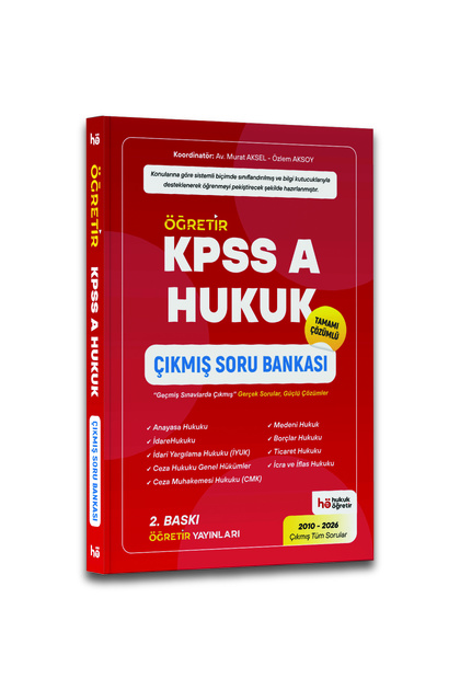 2027 KPSS A Grubu Hukuk Çıkmış Soru Bankası - SON 15 Yıl - Detaylı Çözümlü