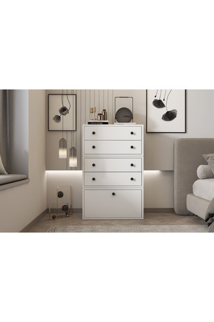 Çekmeceli Düser Kapakli Sifonyer Beyaz 65 Cm Sfn-1037-ç