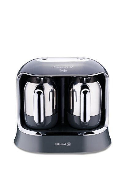 KORKMAZ Kahvekolik Twin Cosmica Krom Kahve Makinesi A861-09