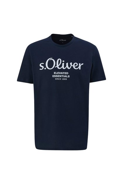 Herren T-Shirt - Basic, Logoprint, Rundhals, Baumwolle