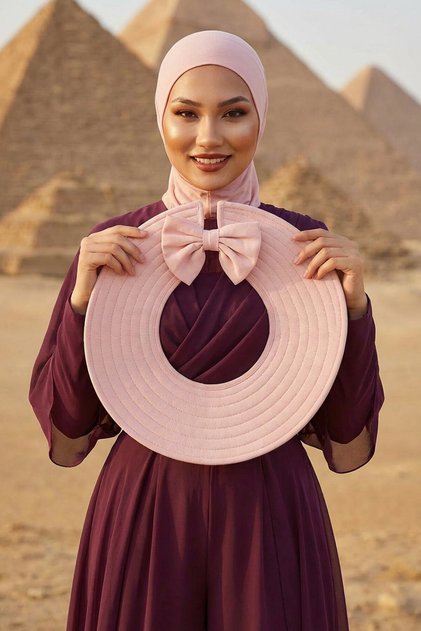 Ninja Bone Turban with Detachable Bow on the Back, S-5, Powder