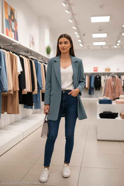 kadın astarsız tesettür büyük beden blazer ceket