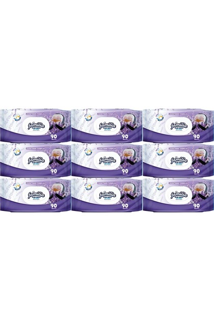 Wet Towel Wipes Freshness of Lavender 90 Sheets Set of 9 with Plastic Cover 810 Sheets