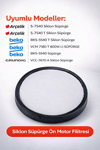 Arçelik S-7540 T 8835751200 Siklon Süpürge Ön Motor Filtresi