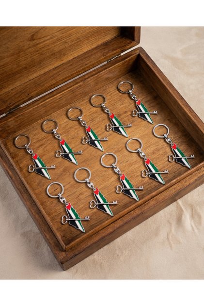 10 Pcs Palestine Colorful over Maping Key Keychain Unisex a 300010 -10