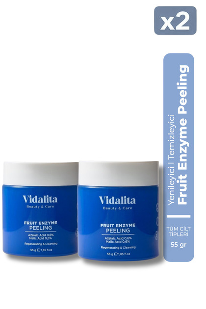 2 Pieces of Azelaic & Malic Acid Facial Cleansing Powder 55 Gr - Pore Tightening Revitalizing Powder Enzyme Peeling