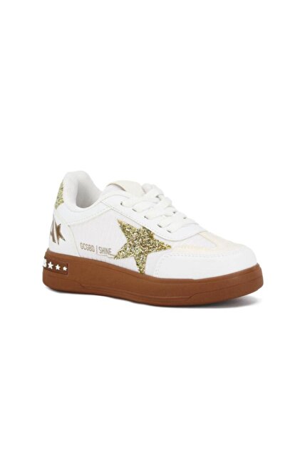Oksit Goldens Işıltılı Yıldız Detaylı Kız Çocuk Sneaker Konforlu
