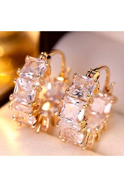 Cercei Eleganti „Amalia Rose” cu Zirconium – Placati cu aur 18K Gold Rose