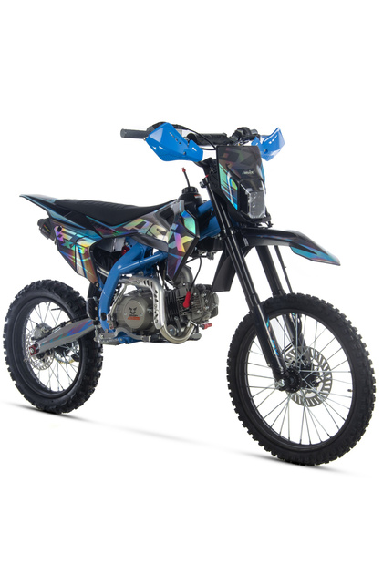 Motocicleta Cross XB67 125cc, 4T, roti 19"/16", 4 viteze, pornire electromotor, negru/albastru