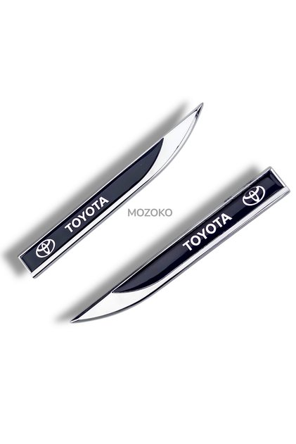 Kendinden Yapışkanlı Toyota Uyumlu Logolu 3D Metal Krom Çamurluk Üstü Yan Amblem Seti – 2 Adet