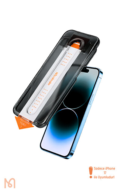 iPhone 17 Uyumlu Hayalet Özellikli Kurulum Aparatlı AutoFit Şeffaf Cam Ekran Koruyucu