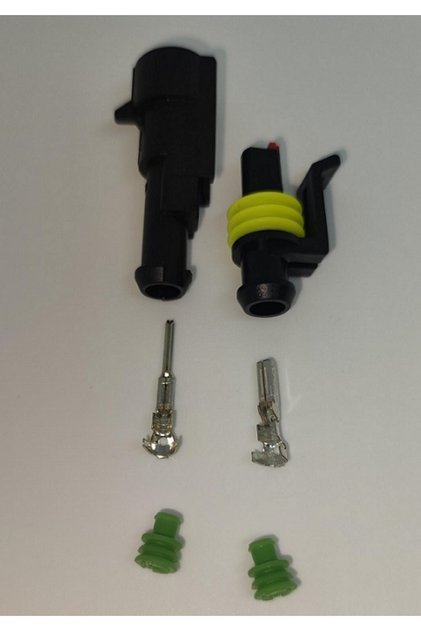 Set conectori cablu Superseal 1.5 tata-mama mufa 1 pin +2 pini inclusi + 2 garnituri incluse IP67 TE
