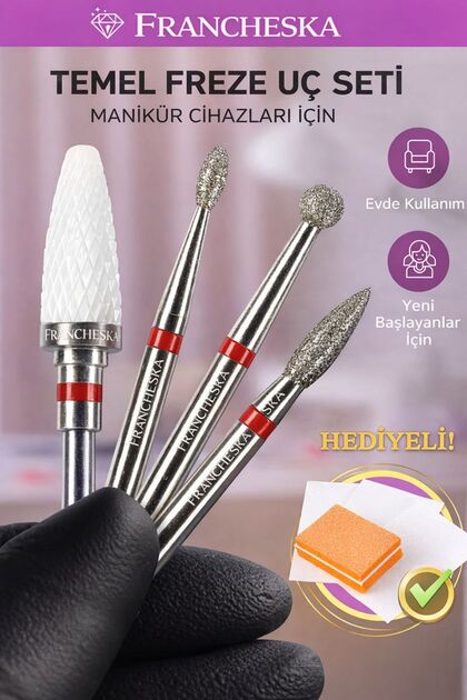 Elmas & Seramik Freze Uçları Set 4lu | Tüm Freze Cihazlarıyla Uyumlu 2.35 mm