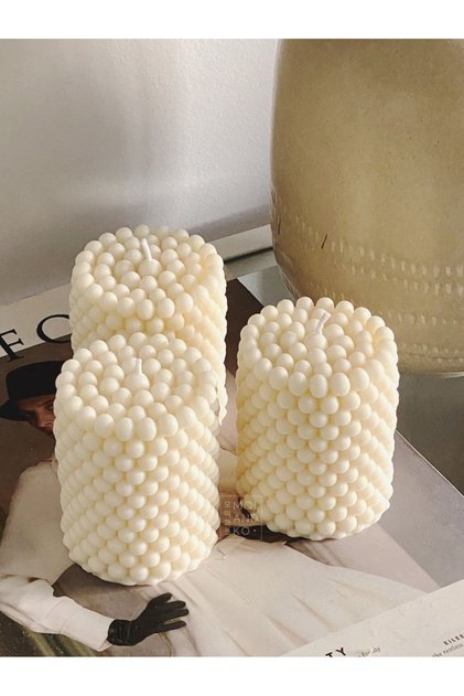 Silindir Bubble Kokulu Mum 3 lü