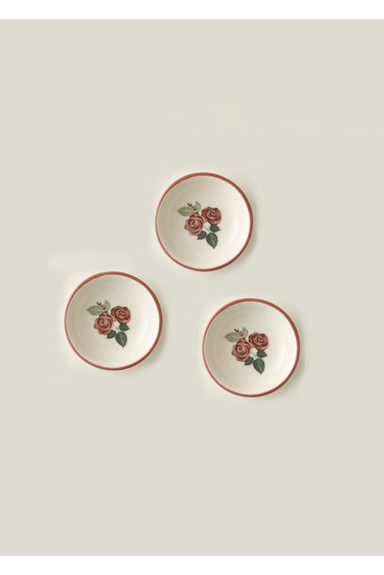 Rose Porcelain 3-Piece Bowl (9 cm)
