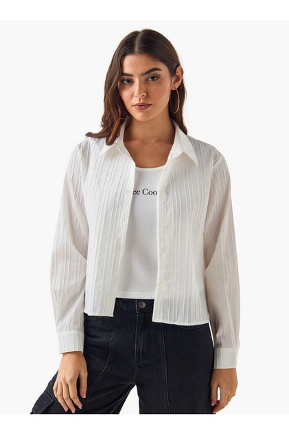 Cotton Shirt with Stripe Texture