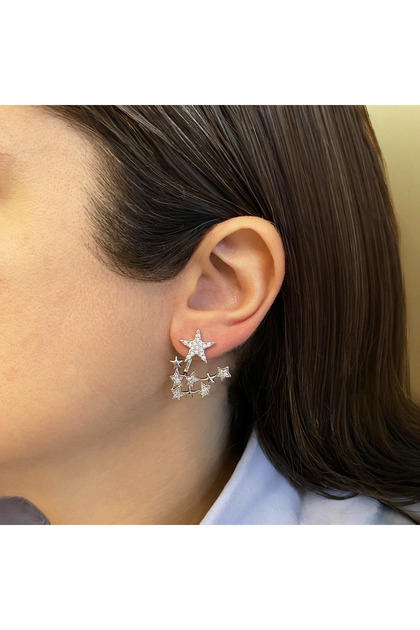 Double Sided Multiple Star Earrings