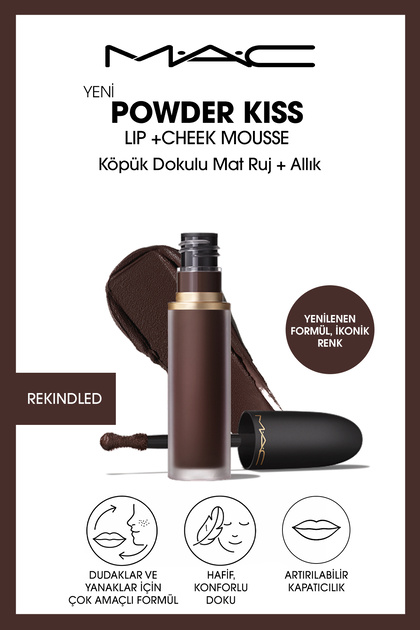 Powder Kiss Lip & Cheek Mousse Dudak ve Yanaklar için Buğulu Mat Ruj - Rekindled