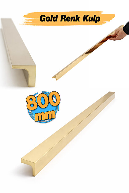 Badem10 Lada Gold Lüks Metal 800 mm 80 cm Uzun Mobilya Çekmece
