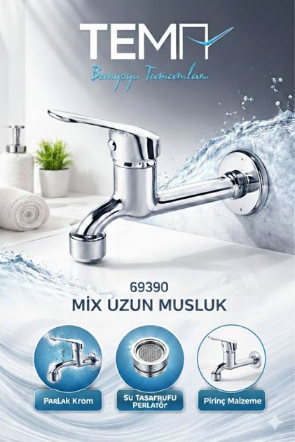 Tema Aç-Kapa Mix Wc Long Faucet - Sink
