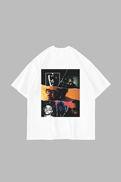 The Weeknd Printed Oversize Unisex White Tshirt