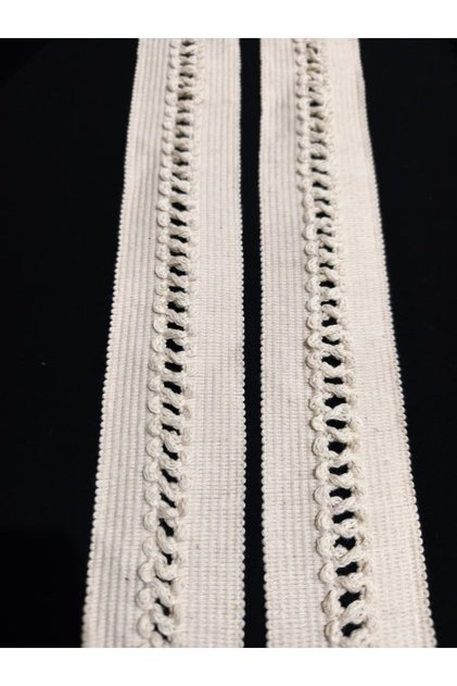 Cream Double Row Patterned Rubber Strip