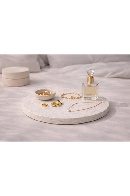 Round Marble Presentation Tray 30 cm – Siré Speckled Collection