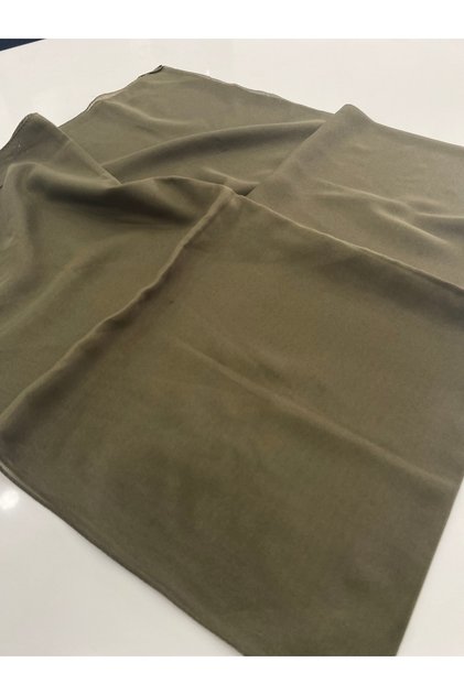 Khaki Crepe Chiffon Scarf 115 X 115 cm