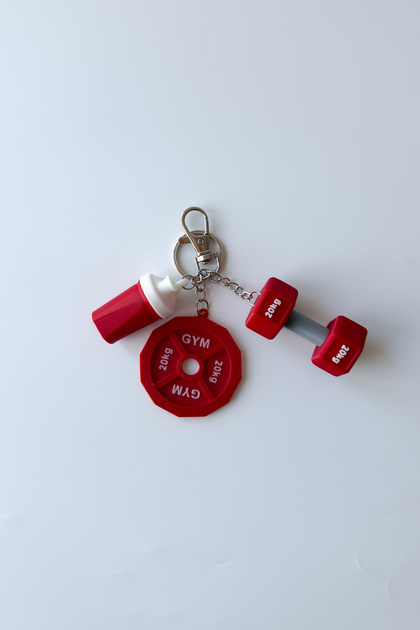 Gym Silver Chain Keychain, Bag Ornament