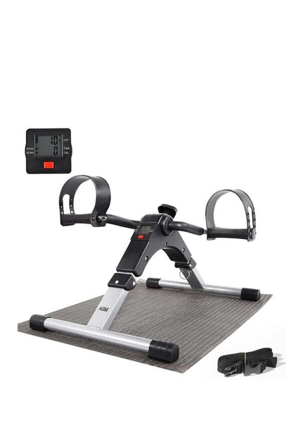 Folding Pedal Exerciser - Mini Pedal Exerciser with LCD Display for Arms and Legs Workout, P