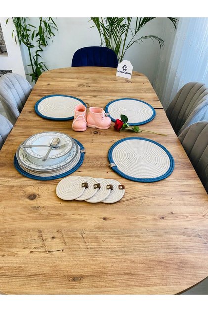 Presentation Plate Mat Jute Coaster American Serving and Cup Mat 8 Pieces