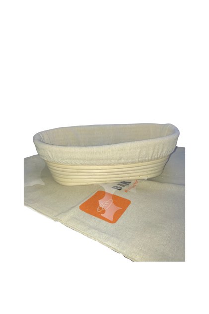 Cos de rachita pentru dospit, oval 0.75Kg, 28 x 13 x 8 cm, cu panza de protectie
