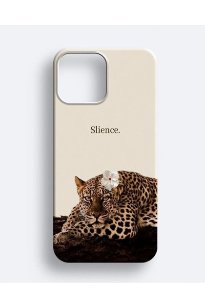 İphone 15 Pro Max Uyumlu Leopar Desenli Kamera Koruma Çıkıntılı Silikon Telefon Kılıfı