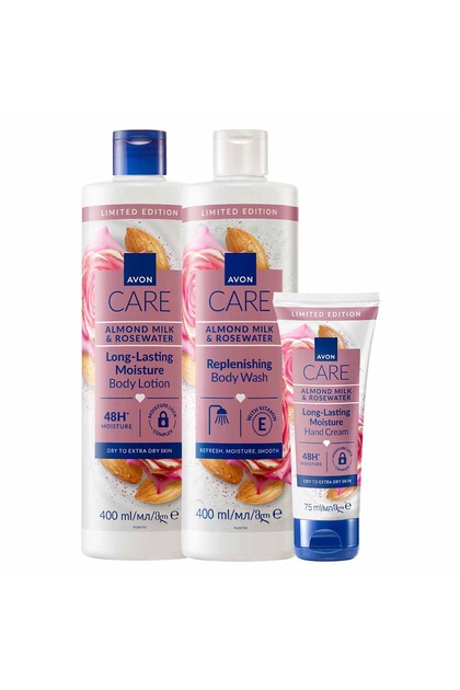 Set pachet Trio Care Almond Milk cu lapte de migdale si apa de trandafir
