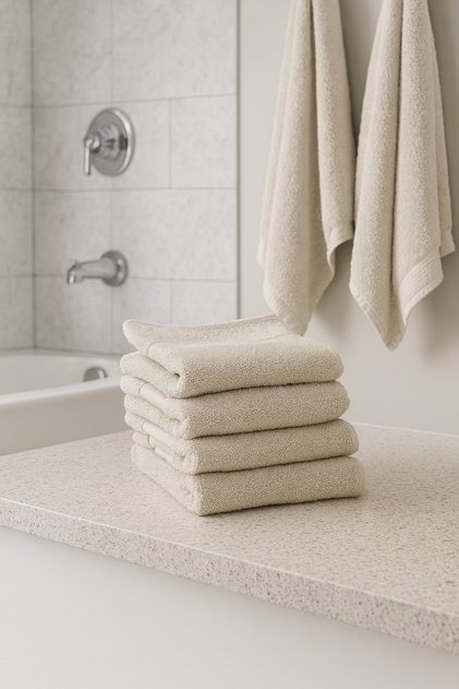 4-Piece 100% Cotton Towel Set 40X70 cm Light Beige