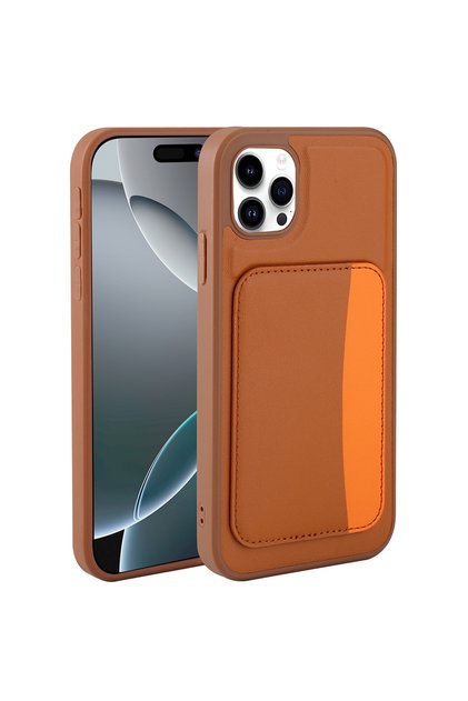 iPhone 11 Case with Camera Protection, Card Holder, Wallet, Colorful Buttons, Leather Design, Silicone Cover