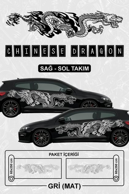 ÇİN EJDERHASI Yan Gövde Kaplama Sticker