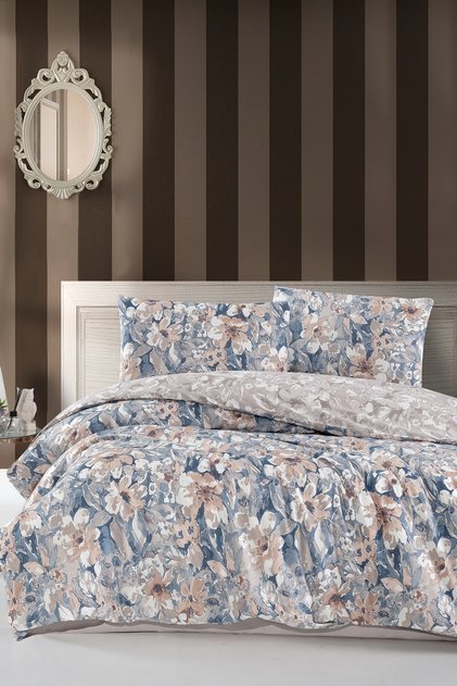 Jolly 100% Cotton Double Duvet Cover Set - Fitted Sheet