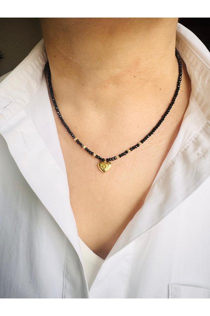 Minimal Heart Eye Necklace 45 cm