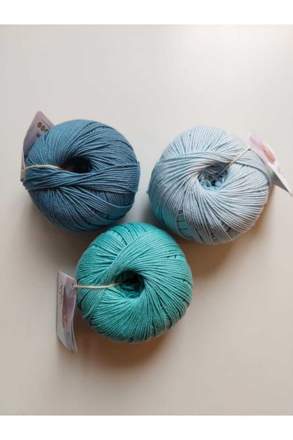 Baby Pure Cotton Hand Knitting Yarn Mixed Color Triple Sets