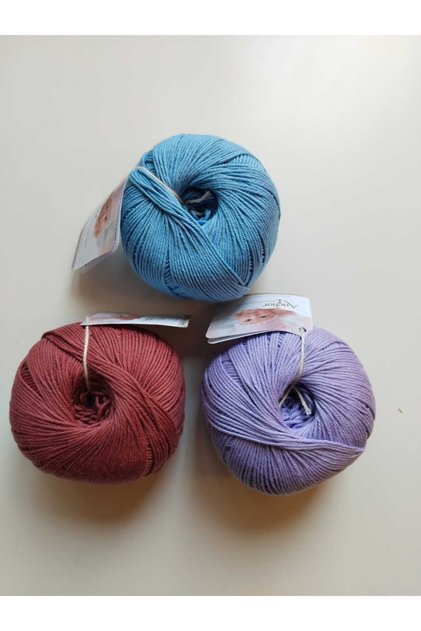 Baby Pure Cotton Hand Knitting Yarn Mixed Color Triple Sets