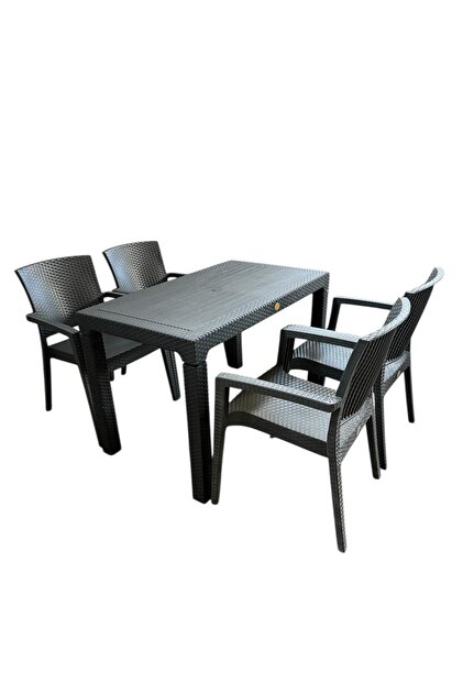 nar sokağı Zeugma 70x120 Cm Camsız Rattan Bahçe Balkon Masa Takımı
