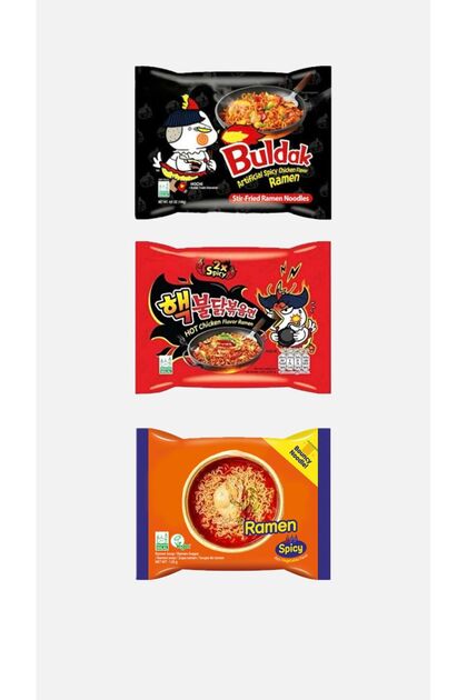 buldak Extreme Acı Paketi: Original + 2x Spicy + Vegan Spicy (3'lü