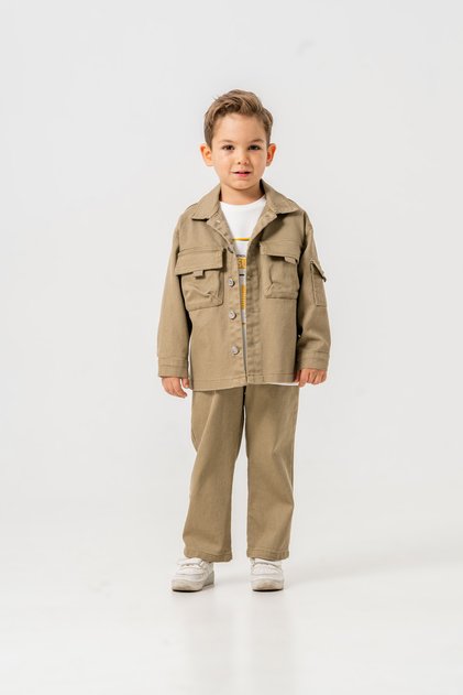 Double Pocket Sulfur 3-Piece (Jacket; Sweatshirt; Trousers) Holiday Boy's Suit